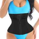 Short Torso Waist Trainer for Women Lower Belly Fat, Workout Fajas Colombianas Waist Cincher Corset (Black, S)