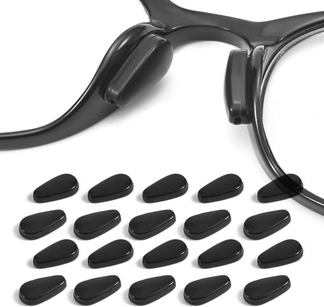 Eyeglass Nose Pads, 3.2mm Thickness Adhesive Anti Slip Glasses Nose Pad with Air Bag, for Eyeglasses Sunglasses Reading Glasses (10 Pairs, Black)