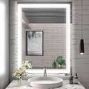Keonjinn LED Bathroom Mirror with Lights, 28 x 36 Inch Front Lighted Vanity Mirror, HD Tempered Glass, UL-Listed LED Driver, Anti-Fog, 6000K Dimmale, Memory Function, Easy Installation (36"L x 28"W)