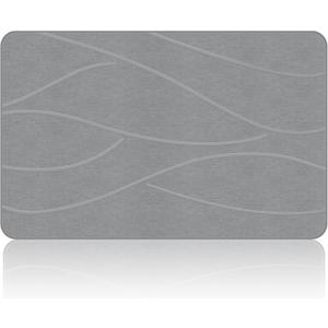 VEELOIM Stone Bath Mat Diatomaceous Earth Shower Mat Non-Slip Super Absorbent Diatomite Stone Bath Mats for Bathroom Floor Quick Drying Natural Easy to Clean(23.6''15.4" Gray)