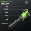 Greenworks 40V (730 CFM / 190 MPH) Cordless Leaf Blower with High Power Brushless Motor, Lightweight Backyard Cleaner for Fast Debris Removal, Includes 5.0Ah Battery & 5A Rapid Charger
