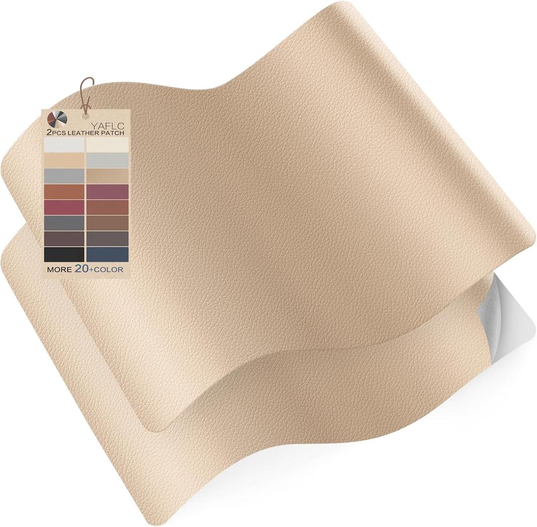 Self Adhesive Leather Repair Patch Tape, 8.311 inch Vinyl Leather Repair Kit for Furniture, Car Seat, Chairs, Couch, Sofa, Jacket Beige Yellow