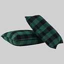 Green Christmas Plaid Pattern Throw Pillow Covers 10x20