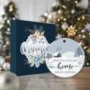 3 x Family Home Ornament - Theres No Place Like Home for The Holidays  Winter Cabin Ceramic Christmas Ornament  Family Holiday Keepsake, Rustic Farmhouse Tree Decoration, Housewarming