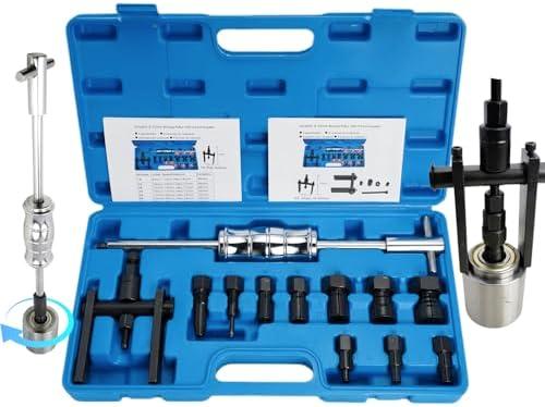 XSTARYE Upgrade 8-32MM Blind Hole Bearing Puller Set with Slide Hammer & Two-Jawed Puller Internal Bearing Extractor Puller Kit with 8PCS Expandable Collets