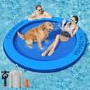 CALOBANA Water Hammock Inflatable Round Floating Ring, Lake Floats Raft Island Inflatable Dock Platform for Adults Pool River Beach Party
