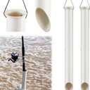 DoubleFill Tubular Sand Spikes for Surf Fishing PVC Surf Shore and Beach Fishing Rod Holder Sand Spike for Beaches, Rivers and Sandy Beaches