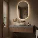 Keonjinn 24 x 40 Inch Oval LED Mirror for Bathroom, HD Tempered Glass