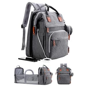 Diaper Bag Backpack with Changing Station, Extra Large Diaper Bag, Multifunctional Diaper Bag, Baby Bag, Deep Gray