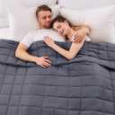 yescool King Size Weighted Blanket for Adults (25 lbs, 80 x 87, Grey) Cooling Heavy Blanket for Sleeping Perfect for 240-260 lbs, Breathable Blanket for Adults & Couple All Season, Machine Washable