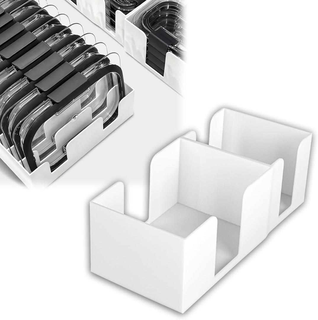 Lid Organizer For Rubbermaid Brilliance Series Containers, Stackable Lid Holder Rack, Plastic Lid Storage Solution To Save Kitchen Cabinet Space (300ml Lid Storage Rack)