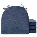 IPYNBAP Chair Cushions for Dining Chairs, Kitchen Chair Cushions, 16'' x 16'' x 2'', Non Slip Indoor Seat Cushions, Chair Pads for Dining Chairs with Ties & Removable Cover, Set of 4, Navy