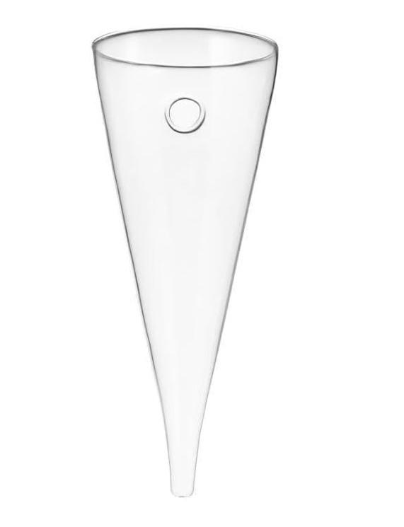 YARNOW 1 piece Glass Cone Vase Clear Circular Cone Glass Wall Hanging Vase Bottle for Plant Flower Decor