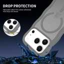 Magnetic for iPhone 17 Pro Case, (Compatible with Magsafe) Curly Wavy Frame Hard Translucent Matte Clear Back Cover for Women Men TPU Bumper Shockproof Phone Case (Gray)