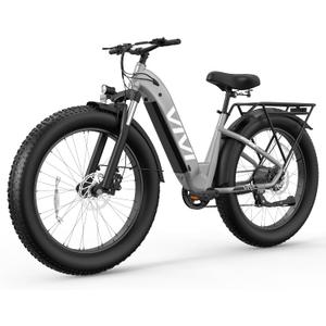 Vivi ACE07 Electric Bike for Adults, 26" x 4.0 Fat Tire Ebike, 1500W Peak Motor Electric Bike, 25MPH Ebikes for Adults with 48V 720WH Removable Battery, 7 Speed, SGS Certified to UL2849 (Grey)
