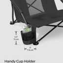 SONGMICS Set of 2 Portable Beach Chairs for Adults, Max. Load 330 lb Each, High Backrest, Cup Holder, Lightweight, Heavy-Duty, Black UGCB067B01V1