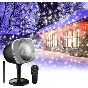 Christmas Snowfall Light Projector, Holiday Projector Lights with Remote Control,Rotating Snow Falling Lights,Outdoor Waterproof Landscape Decorative Lighting for Halloween Wedding Garden（Snow Spots）