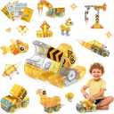 cossy Magnetic Blocks, 3D Building Construction Toys, Multi Shape Building Blocks Boys Toys Ages 3-5 5-7 8-10 with Magnetic Cars, STEM Kits, Learning & Education, Creative, Engineering Set, Truck