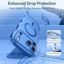 for iPhone 17 Pro Max Case: [Cute Wave Frame][Fit for MagSafe] Military Drop Shockproof Protection, Camera Protective Glossy Slim Magnetic Wavy Phone Cover for Women Girls 6.9'', Clear/Blue