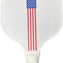 Limited Edition - American Flag Pickleball Paddle - Carbon Fiber/Honeycomb Core - Ribbed Non Slip Cushion Grip - Single Paddle - USA Pickle Ball Paddle- Olympic Style American Paddle