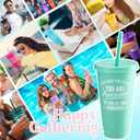 Inbagi 100 Pack Thank You Gift You Are Awesome Cup Bulk Employee Appreciation Gift 24 oz Plastic Tumbler with Lids and Straw Inspirational Tumbler for Women Social Worker Dental Assistant Teacher, 6.89 x 3.94 x 2.36 inches