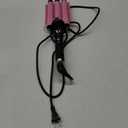 3 Barrel Curling Iron Hair Crimper: Aleath Dual Voltage Adjustable Temperature Three Barrels Hair Waver - Ceramic 1 inch Curler Wand (Pink)