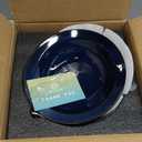 vicrays Wide Rim Soup Bowls - 27oz Ceramic Pasta Plates Bowl Set of 4 for Gumbo Salad Spaghetti Dipping Bread Dishes Home Restaurant Use - Microwave Dishwasher Oven Safe - Blue