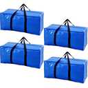 Extra Large Moving Bags with Strong Zippers & Carrying Handles, Storage Bags Storage Totes for Clothes, Moving Supplies, Space Saving Oversized Storage Bag Organizer for Moving, Traveling (4 Pack)