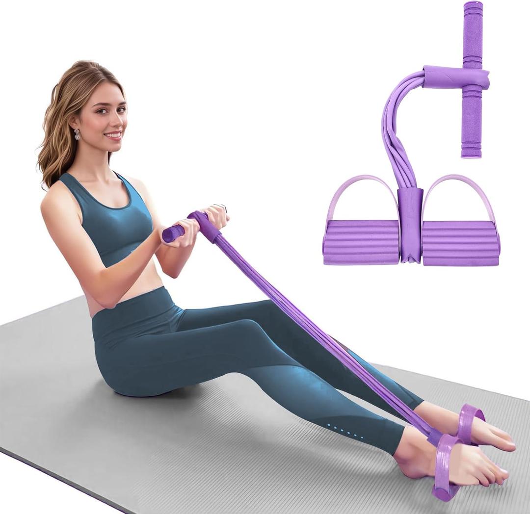 21 Fitness Resistance Bands-8 Tube Pedal Ankle Puller, Foot Pedal Resistance Band, Sit Up Exercise Equipment for Women Men Home Workouts, Yoga, and Resistance Training