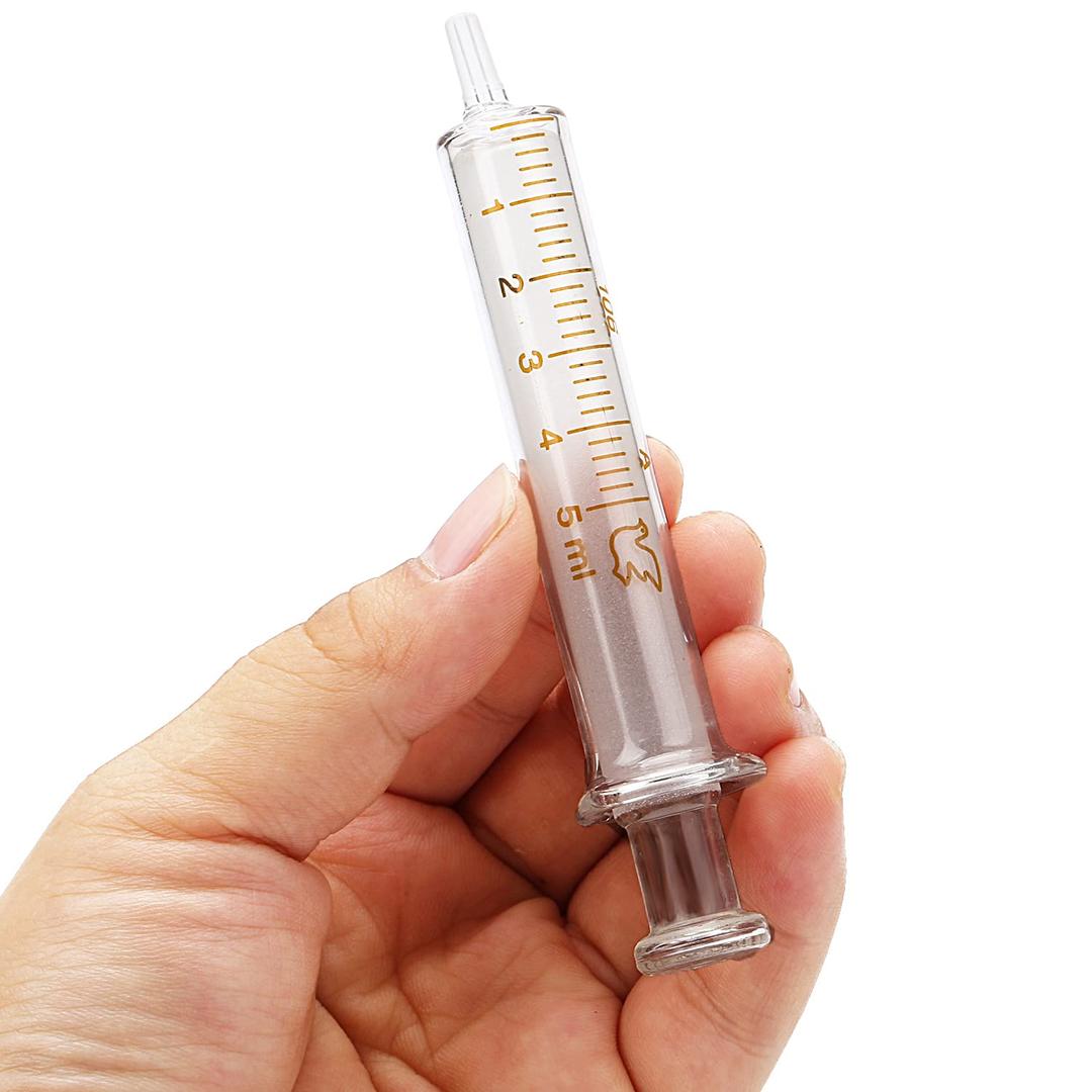 5ml Glass Syringes with Caps for Laboratory, 10Pack