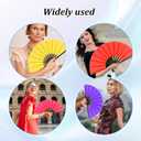 10 Pcs Large Folding Fan Bulk Popping Clacking Fans for Line Dancing Boots on The Ground Hand Fan for Dancing Performance Wedding Party Festival Decorative (9 Colors)