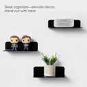OAPRIRE Acrylic Floating Wall Shelves Set of 2, Damage-Free Expand Wall Space, Small Display Shelf for Smart Speaker/Action Figures with Cable Clips