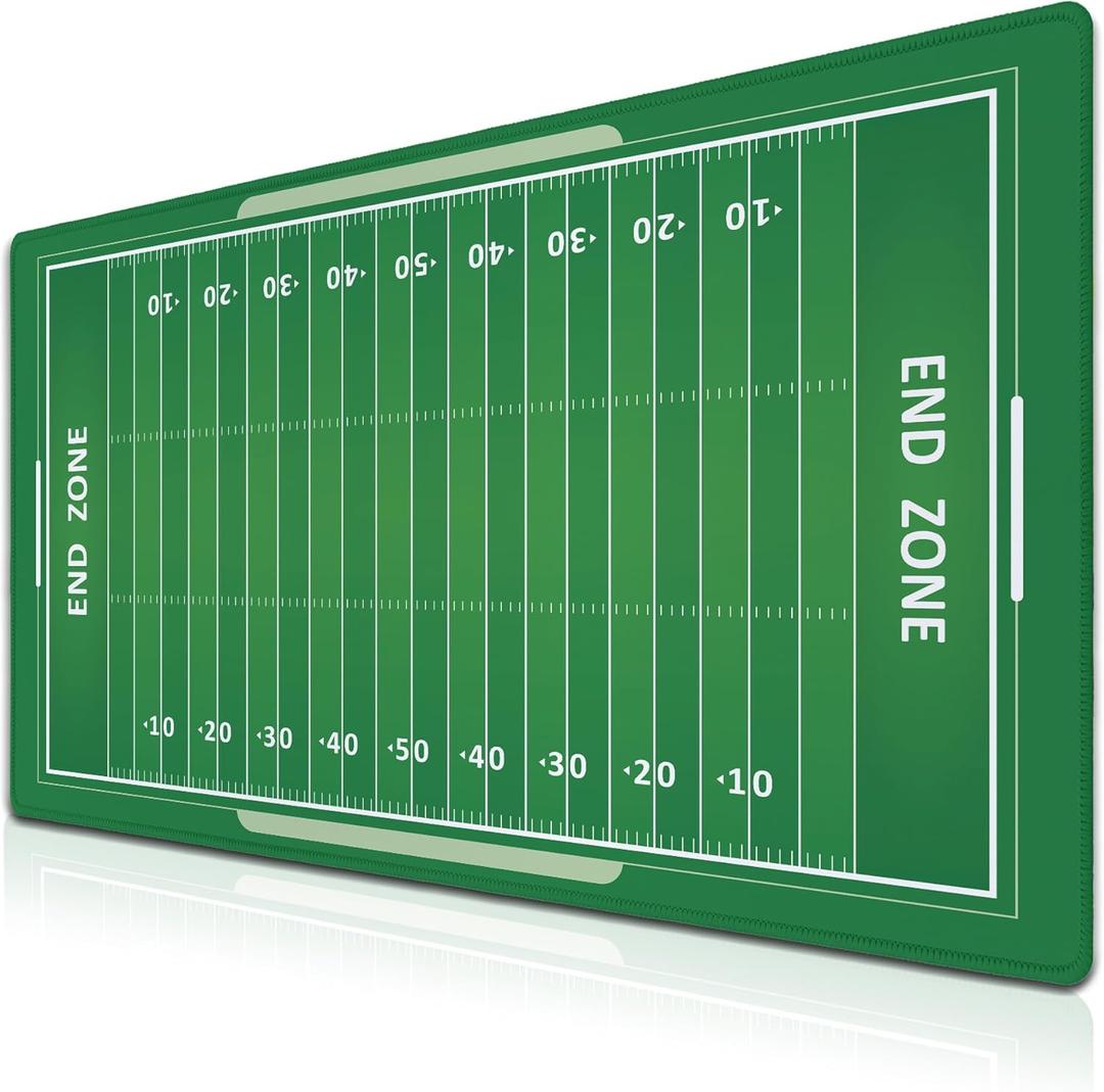 Office Desk Pads Green, Keyboard Mouse Pad Mens Office Accessories Large Mousepads, Desk Pad Gaming Non-Slip Rubber Base, 35.4 X 15.7 inch for Work/Game/Office/Home American Football Field
