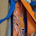 Baden Champions Volleyball/Badminton Portable Combo Set, 4 Raquets + 3 Birdies + Boundary + Volleyball + Pump + Carry Bag (32 ft Wide Net, Orange/Blue (New Model))