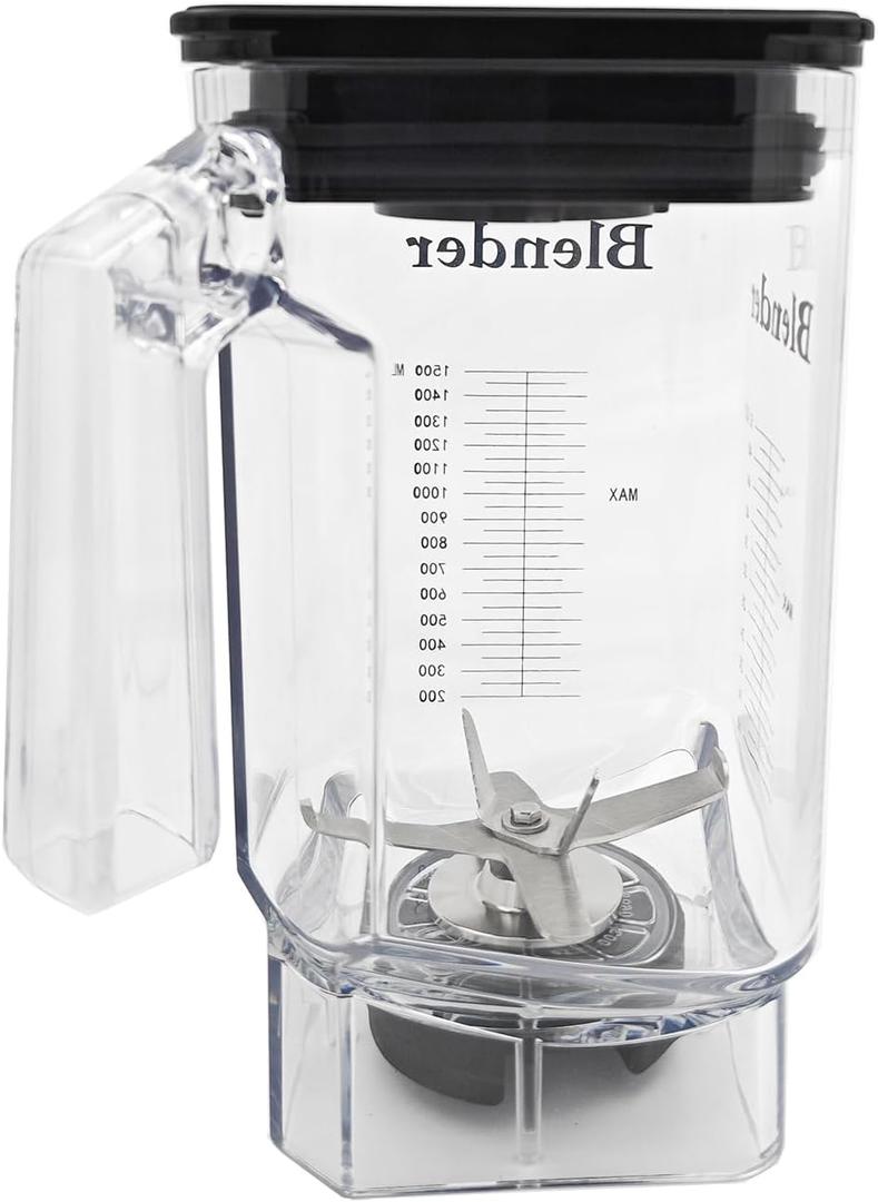 CRANDDI Spare Cup for K80, 52oz Blender Container, 1500ml Pitcher Jar, Blender Spare Parts Accessories, Compatible with K98C, K80, Clear, 52oz (K80Jar)