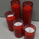 Raycare Flameless Candles Battery Operated with Remote Timer, Acrylic Flickering LED Pillar Candle for Valentine's Day Decoration, Home Decor, Gift for Family and Friend, Red, Set of 5