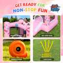 Action Air Inflatable Bounce House with Blower, Princess Bouncer, Durable & Extra Thick Bouncy Castle for Kids, Indoor/Outdoor Fun, Easy Setup, Safety Netting & Carrying Bag Included, 9 feet x 6.75 feet x 5.25 feet