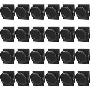 VNDUEEY Black Magnetic Clips, 24 Pcs Fridge Magnets Whiteboard Magnets, Refrigerator Magnet Clips for Locker Photo Displays, Heavy Duty Magnetic Paper Holder for Classroom Office Teacher Supplies