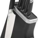 Kenmore Pro Truman Stainless Steel Knife Block Set, 6-Piece, Black