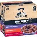 Quaker Immunity Instant Oatmeal, 3 Flavor Variety Pack, Good Source of Vitamins C, D, & Zinc, Whole Grains, No Artificial Flavors, No Colors from Artificial Sources, 1.41 oz Packets, (32 Pack) Best by: Jun 03, 2025