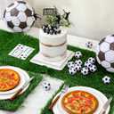 MiniInflat 34 Pcs Soccer Party Decor Table Centerpieces Decorations Kit Includes 6 Artificial Grass Mats 12 Mini 6 Balls Honeycomb Balls 10 Decorations for DIY Sport Favor