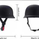 German Style Motorcycle Half Helmet, Retro Half Face Helmet for Adult Men Women Matte Black