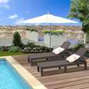 Outdoor Chaise Lounge Chair for Pool, Patio Bench Waterproof Sunbed,Mocha, 73.5 inches x 23.5 inches x 11.5 inches