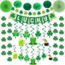 DAZONGE 40ct St. Patrick's Day Decorations Kit, Hanging Swirls, Banner, Shamrock Garlands for St. Patrick's Day Decor, Saint Patrick's Day Party Favor