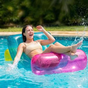 Funscape Inflatable Pool Recliner Lounger, Swimming Pool Floating Lounge, Adult Sun Tanning Chair W/Cup Holder, Beach Water Sofa Floaties, Fun Yard Summer Party Gift for Boys Girls Teens Family Women