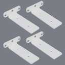 Alise Floating Shelf Brackets,White L Bracket for Shelves Heavy Duty Thickened and Widen Hidden Brace Joint Angle Brackets for Wooden Board Hanging Supports Blind Shelf Wall Mount 6 Inch,Pack of 4
