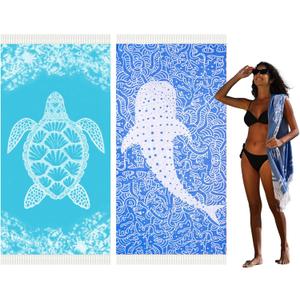 Widdonen Thin Turkish Beach Towel Quick Dry Absorbent Cotton Lightweight Bath Pool Towels Extra Large Oversized Sand Free Beach Stuff Cloud Adults Gift
