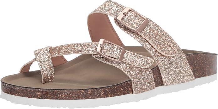 Madden Girl Women's Bryceee Toe Ring Sandal, Rose/ White, 6.5