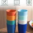 Wheat Straw Cups Set of 8 - Unbreakable 12 OZ Reusable Drinking Glasses BPA Free Cup Dishwasher Safe Tumblers