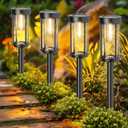 12 Pack Solar Lights Outdoor Waterproof for Garden Walkway Pathway Lawn Yard Decorative Modern Landscape Lighting. (Warm White Light, 12)